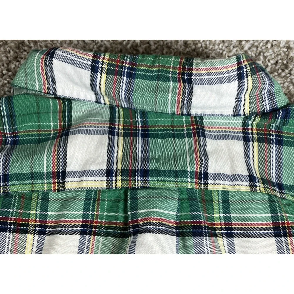 Polo Ralph Lauren 100% Cotton Green Plaid Button Down Shirt Men's XL‎